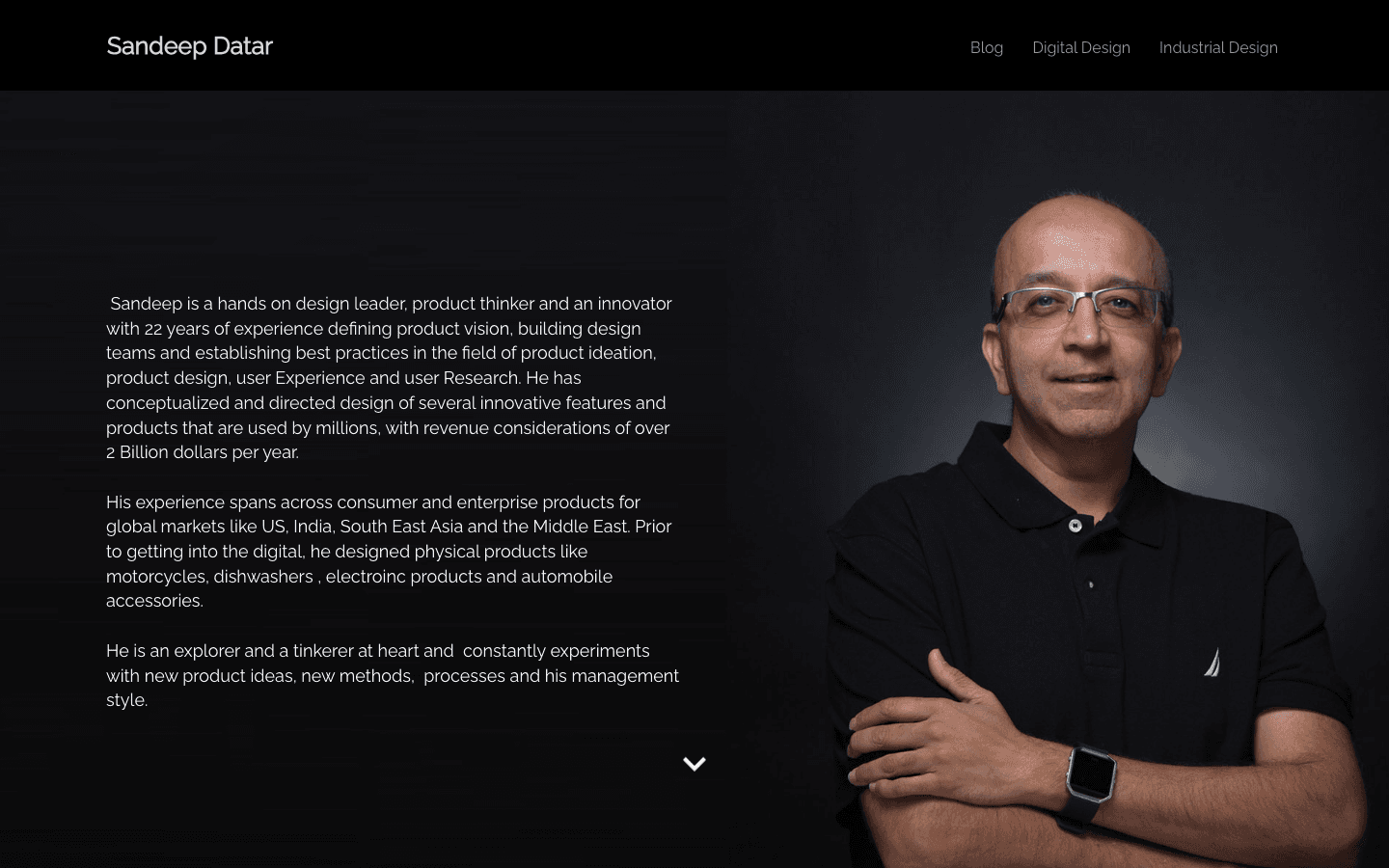 Screenshot of Sandeep Datar's portfolio